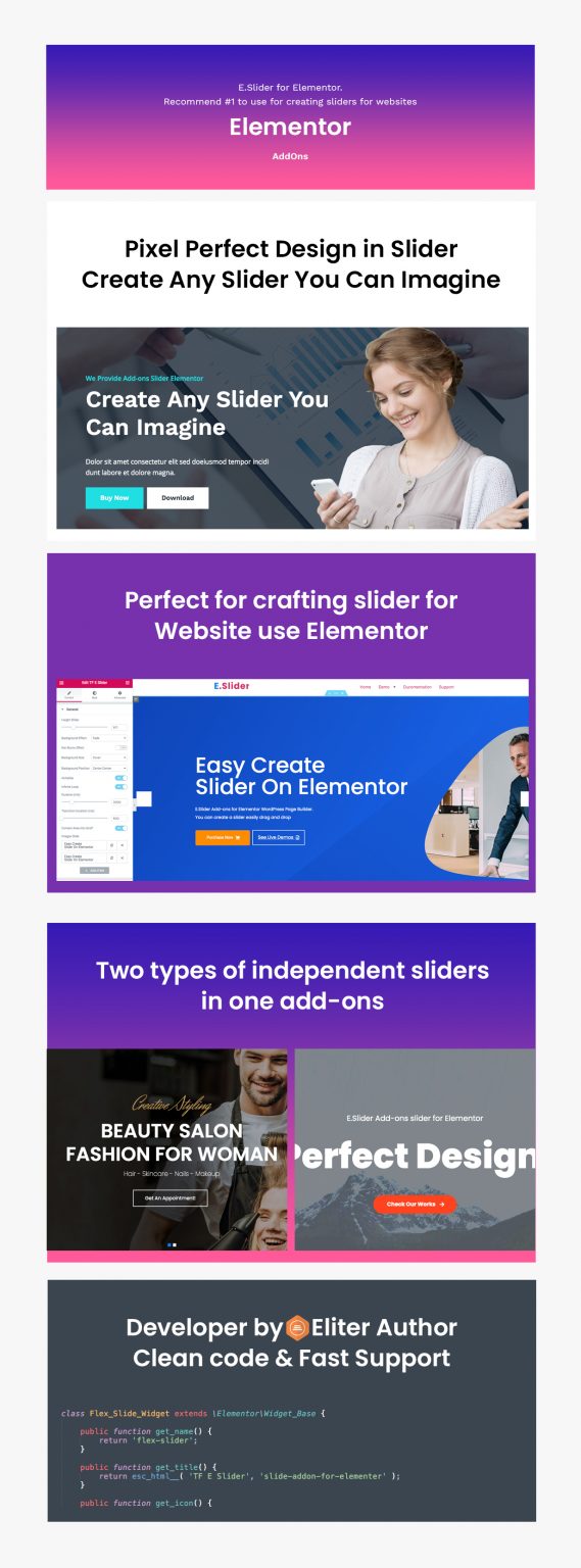 E.Slider Add ons slider for Elementor Elementor Addons Widgets